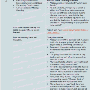 Expanded Learning and Afterschool Program Lesson Plans TK PreK