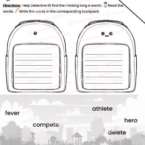 Long E Word Sort