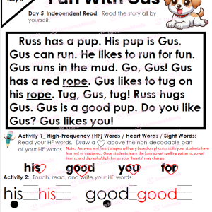 Fun with Gus Decodable Text Sample Answer Key_2