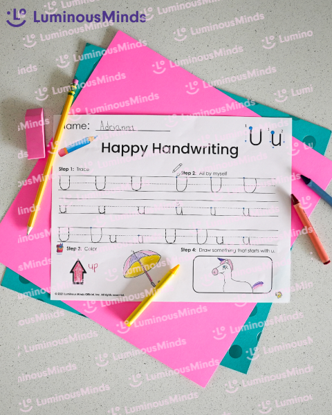 Handwriting Practice Page & Worksheet | The Letter U