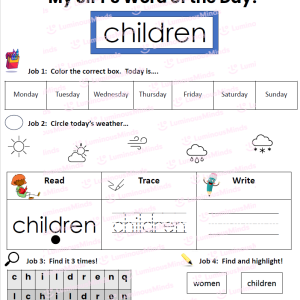 PPS Extension Level Sight Word Worksheet Sight Word Children