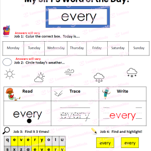 SIPPS Extension Level Sight Word Worksheet Sight Word Every Answer Key