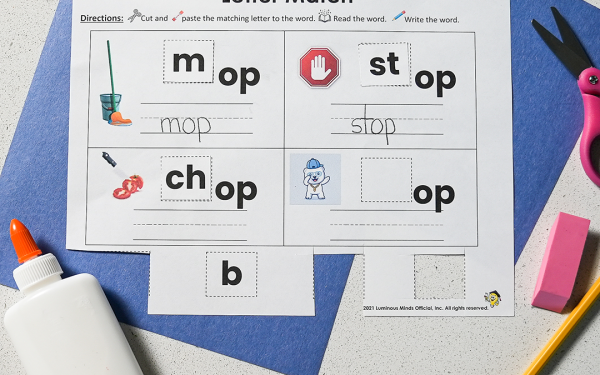 Word Family CVC, Initial Sound Worksheet and Activity