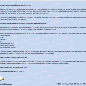 Benchmark-Aligned K-2 Correlation, Alignment and Resource Guide Introduction