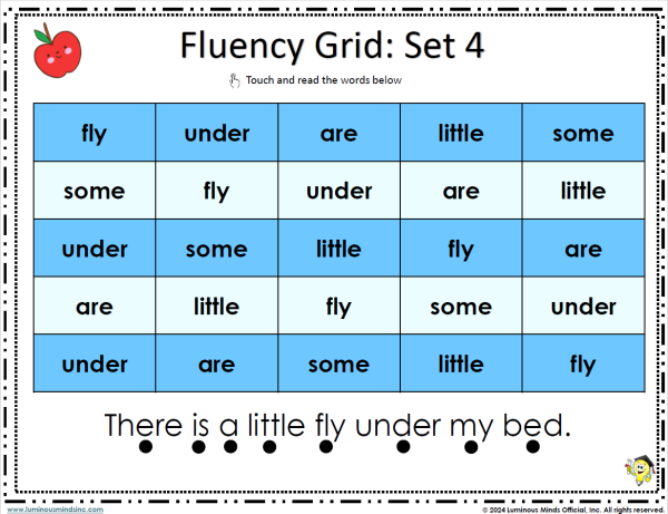 SIPPS Aligned Sight Word Fluency Grid Extension Level Set 4