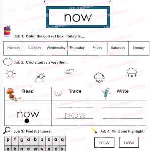 Benchmark-Aligned Second Grade High Frequency Word Student Worksheet Sight Word Now