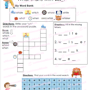 Digraph wh student worksheet what starts with wh_