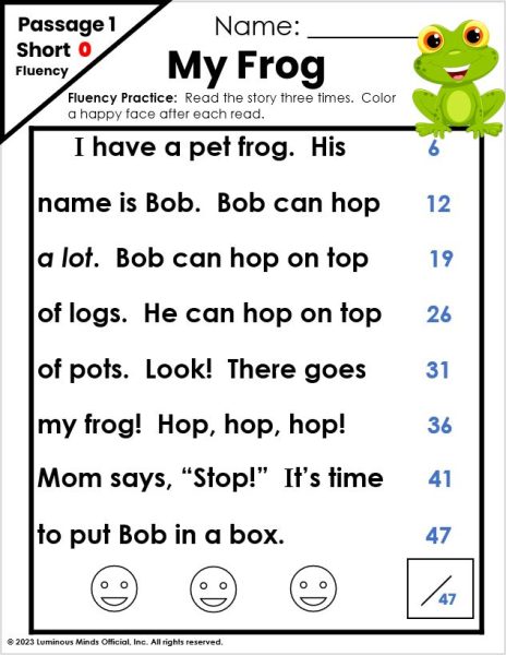 Decodable Passage Fluency Assessment