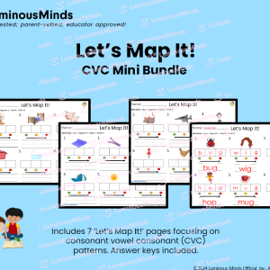 Let's Map It CVC Mapping Sounds and Word Building Bundle Cover Page