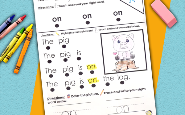 Sight Word Reading and Fluency Practice High Frequency Word On