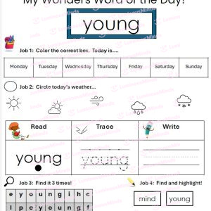 Wonders-Aligned High Frequency Word Student Worksheet and Activity Sight Word Young