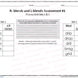 R-Blends and L-Blends Sample Assessment 1