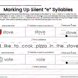 Mutlisyllabic and Final E Syllable Words Sentence Reading and Writing Practice Worksheet_1