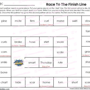 Syllable and Multisyllabic Word Center Station Game and Activity_Race to Finish