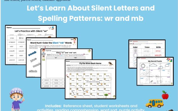 Phonics Practice Silent Letters and Spelling Patterns wr and mb Bundle Pack