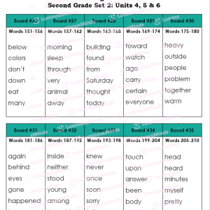 Wonders-Aligned 2nd Grade Set 2 Shake, Rattle Roll Center Station Sight Word Games Bundle Pack Teacher Reference Sheet Units 4,5,6